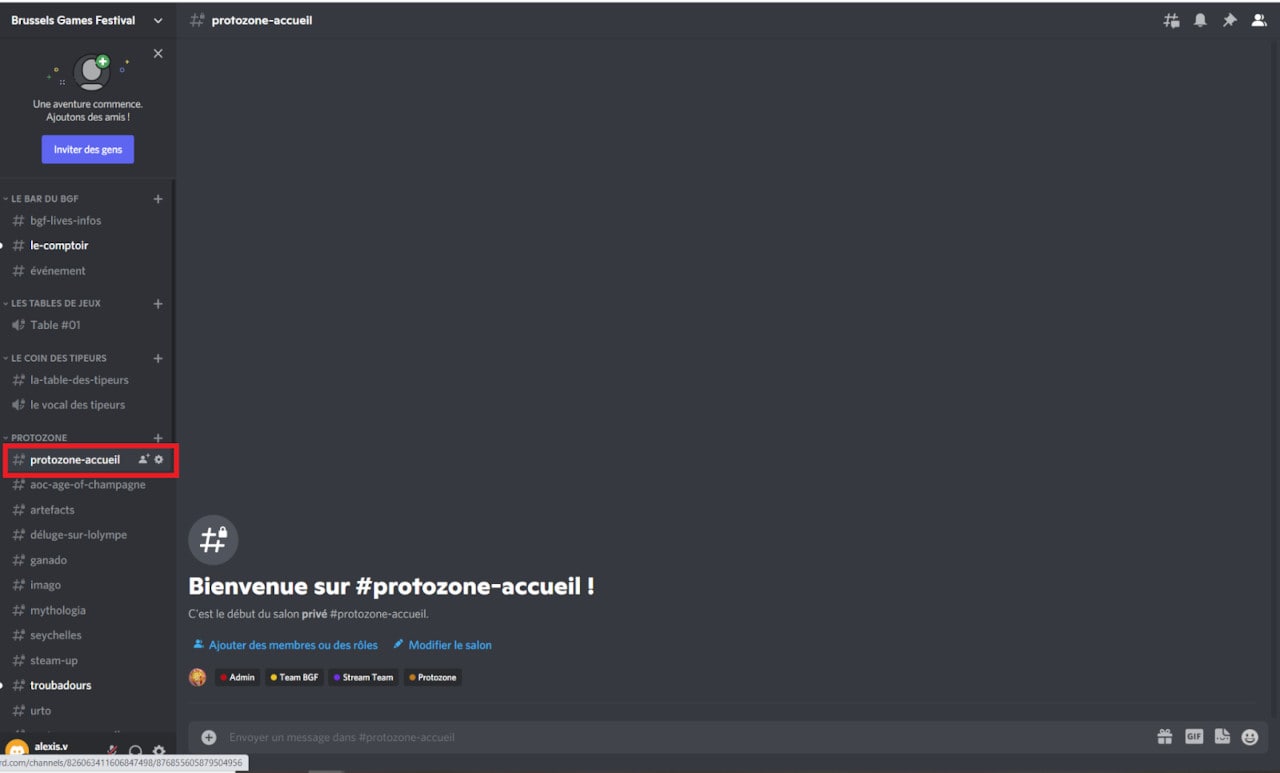 Protozone Discord Scherm
